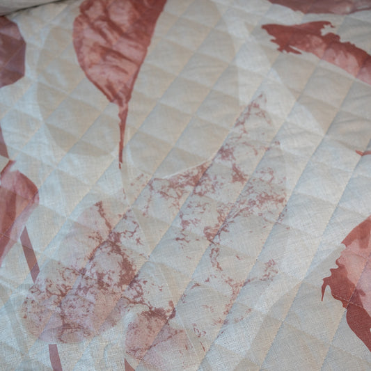 Trapuntino leggero in Percalle di Puro Cotone - Botanic Chic - Rosa