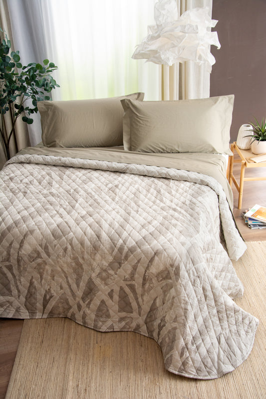 Trapuntino leggero in Percalle di Puro Cotone - Trame di sogno - Naturale