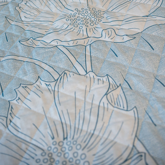 Trapuntino leggero in Percalle di Puro Cotone - Essenza Floreale - Petrolio