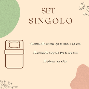 Carlucci – Set lenzuola Singolo Percallino in 100% Cotone - Borbonese Grigio