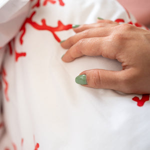 Parure Copripiumino in Cotone Percalle Matrimoniale – Lusso e Qualità Artigianale Italiana  - Corallo - Rosso