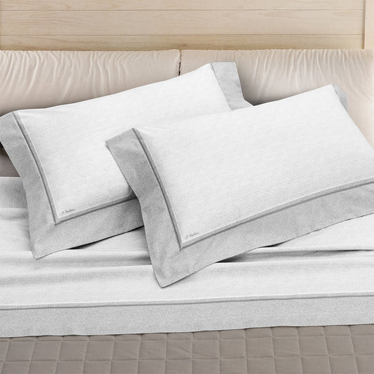 Carlucci - Lenzuola Matrimoniali Flanella di Puro Cotone - Artigianato Fiorentino - Beatrice Grigio