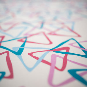 Completo Lenzuola in Cotone Percalle Singolo –  Triangolo - Fuxia