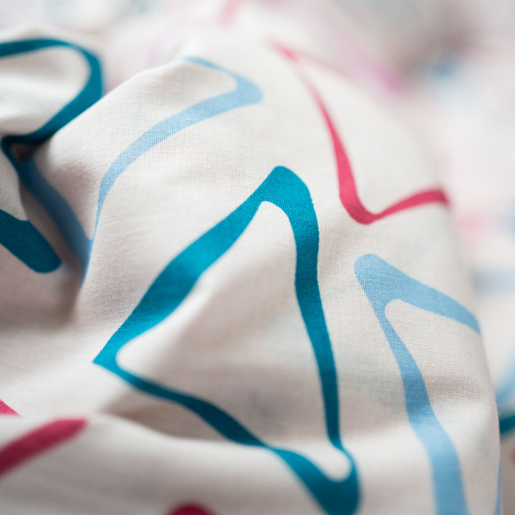 Completo Lenzuola in Cotone Percalle Singolo –  Triangolo - Fuxia