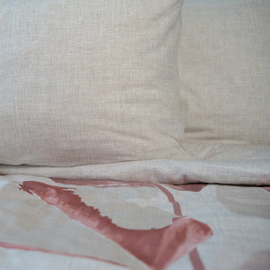 Kit Primavera/ Autunno - Trapuntino 100gr  in Percalle di Puro Cotone  + Lenzuolo Matrimoniale Copriletto in Percalle di Puro Cotone -  Botanic Chic Rosa