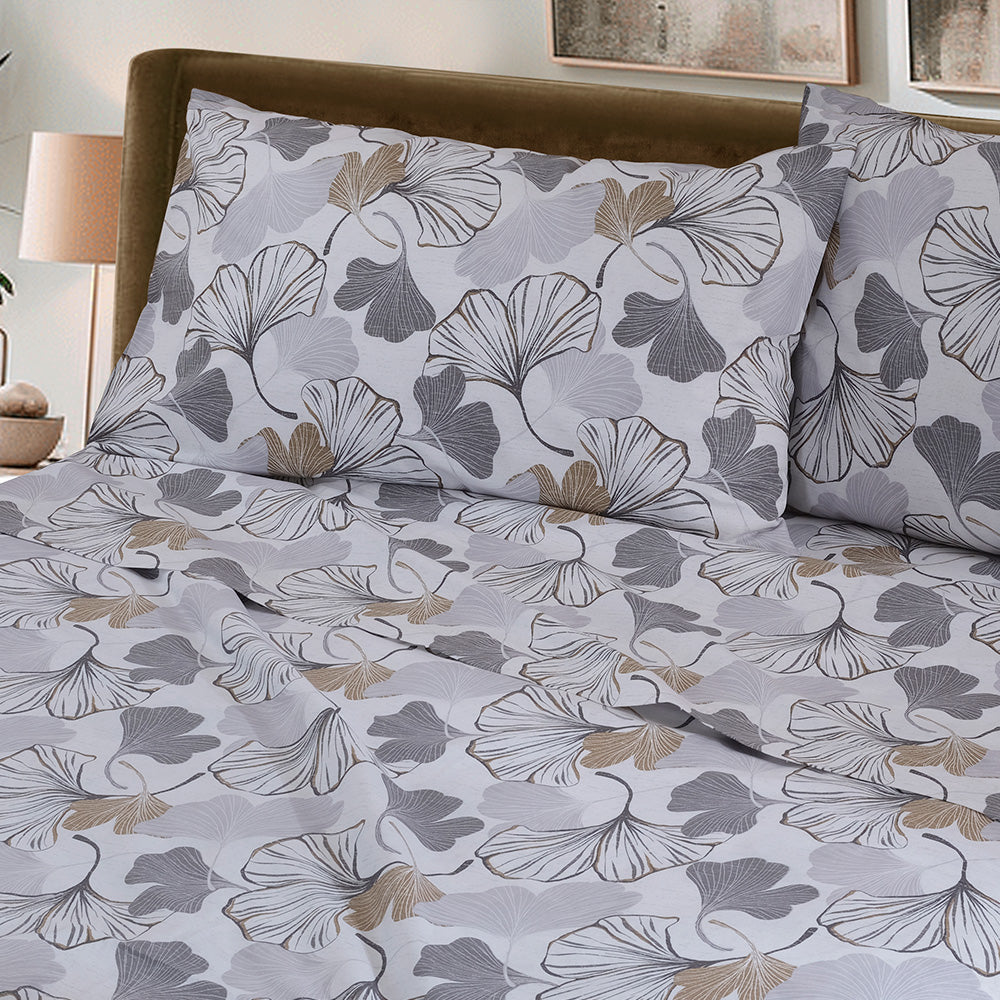 Set Lenzuola Matrimoniali Percalle 100% Cotone - Completo Blu Geometrico, Morbido E Setoso - Foto 8