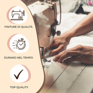 Luxury - Artigianato Fiorentino - Set Lenzuola Una Piazza e Mezzo Percalle - 100% cotone - Balza in raso - Tortora