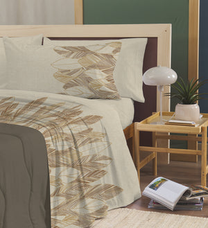 Set Lenzuola Matrimoniali - Flanella di Puro Cotone  - Montreal - Oro