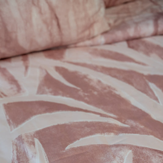 Parure Copripiumino in Cotone Percalle Matrimoniale – Lusso e Qualità Artigianale Italiana  - Trame di Sogno - Rosa