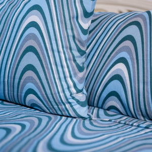 Set Lenzuola Matrimoniali - Flanella di Cotone  - Grace Blu