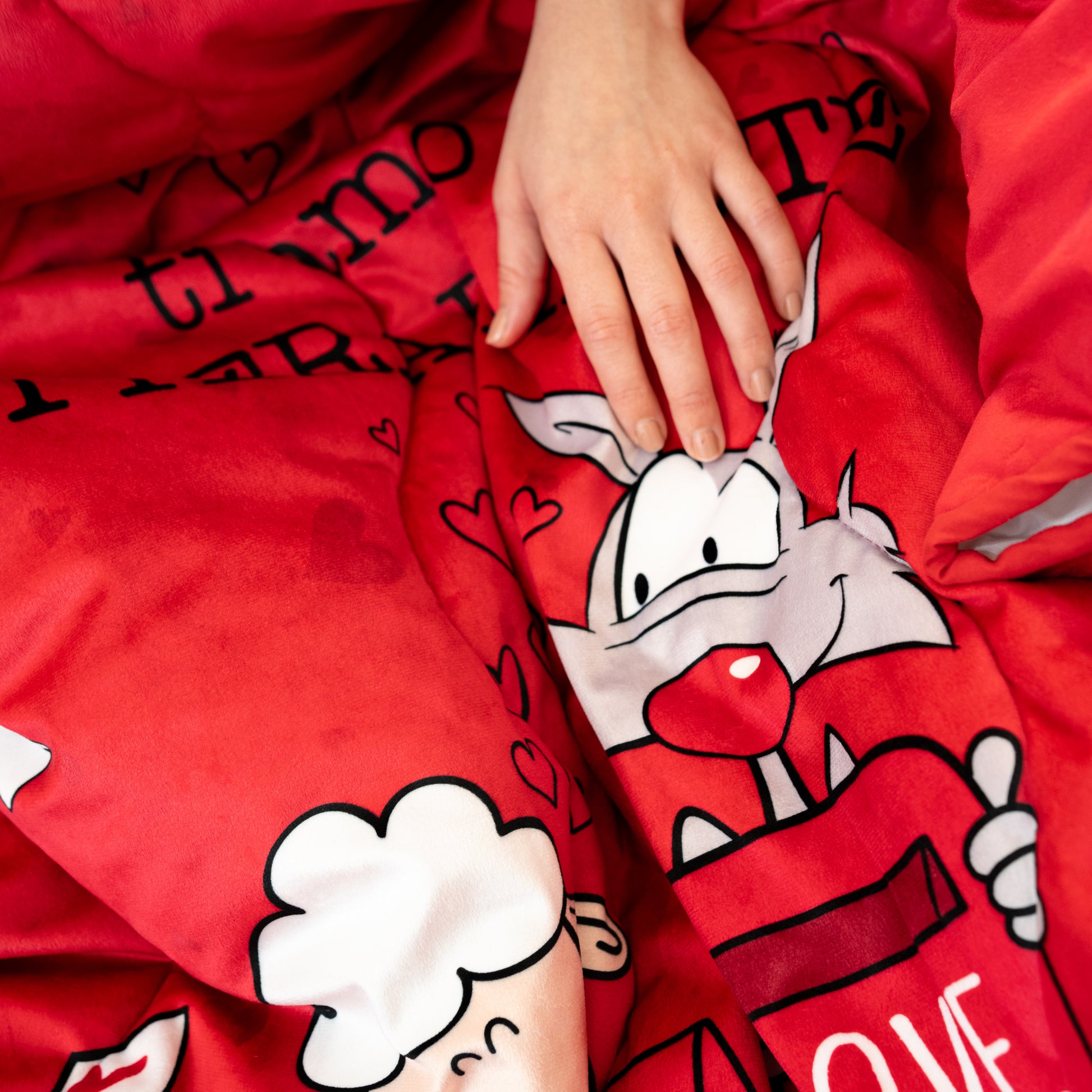 Piumotto Morbido e Caldo - Rosso - TI AMO LETTERALMENTE