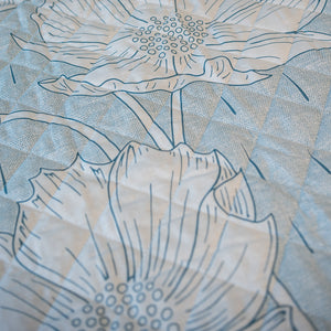 Kit Kit Primavera/Autunno  - Trapuntino 100gr in Percalle di Puro Cotone  + Lenzuolo Matrimoniale Copriletto in Percalle di Puro Cotone - Essenza Floreale Petrolio