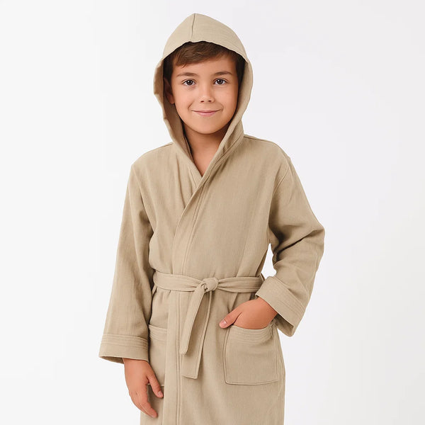 Accappatoio Microspugna Kids con Cappuccio - Puro Cotone