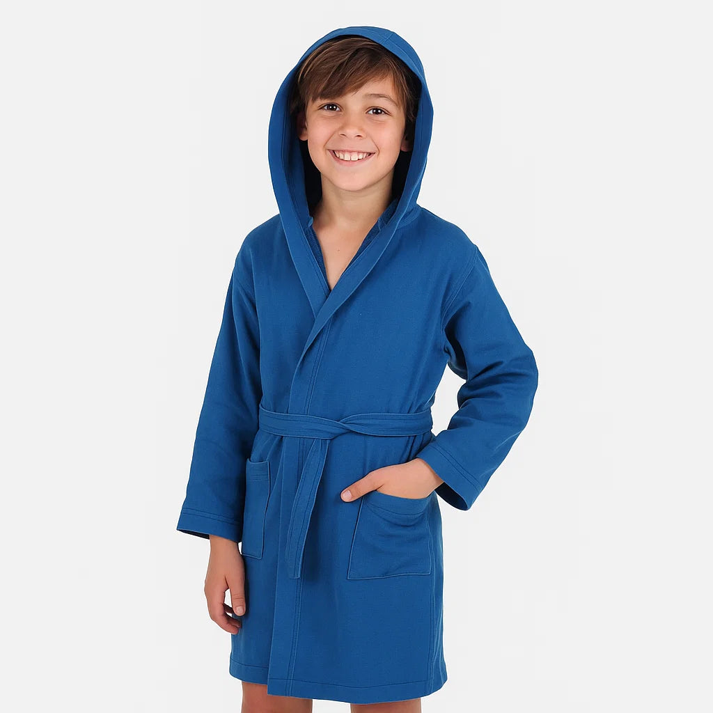 Accappatoio Microspugna Kids con Cappuccio - Puro Cotone