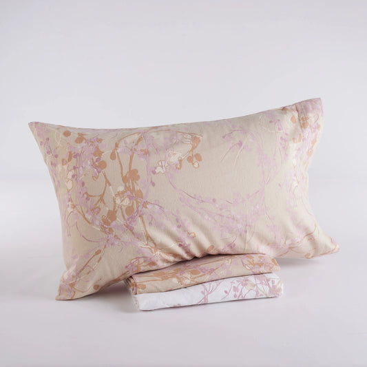 Set Lenzuola Matrimoniali - Flanella di Puro Cotone  - Queen - Oro