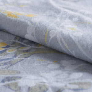 Set Lenzuola Singolo - Flanella di Puro Cotone  - Queen - Avio