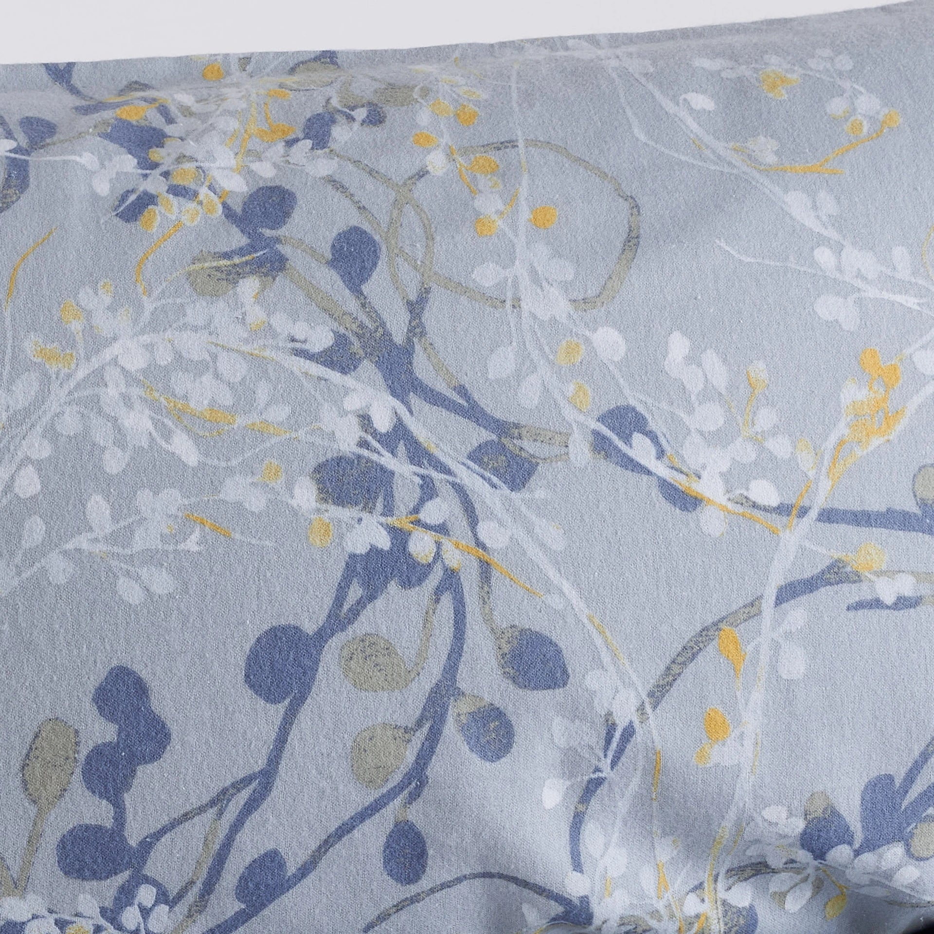 Set Lenzuola Singolo - Flanella di Puro Cotone  - Queen - Avio