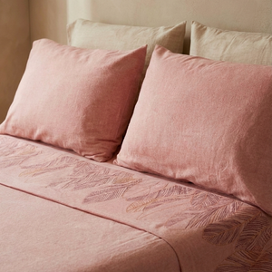 Set Lenzuola Singolo - Flanella di Puro Cotone  - Montreal - Rosa