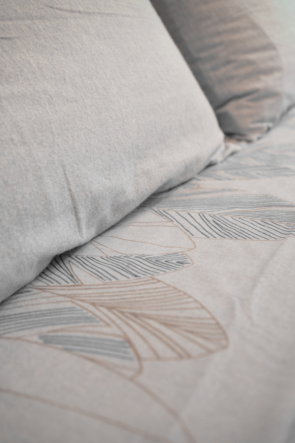 Set Lenzuola Singolo - Flanella di Puro Cotone  - Montreal - Fumo